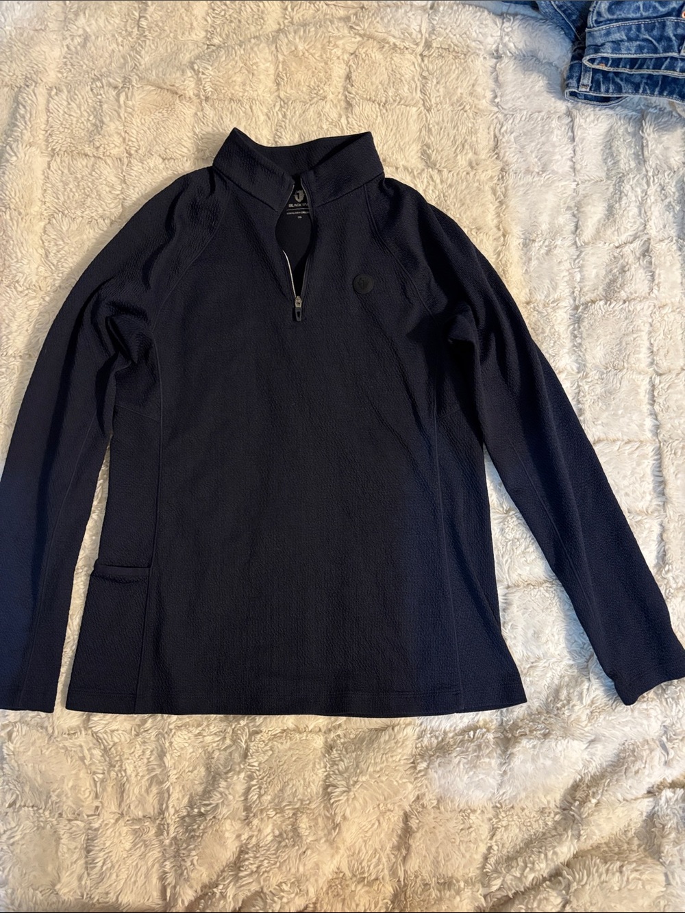 Black yak Black Women's Quarter-Zip Long Sleeve Pullover - Navy